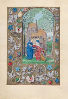 Hours of Queen Isabella the Catholic, Queen of Spain: Fol. 115v, Visitation, c. 1500