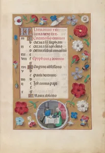 Hours of Queen Isabella the Catholic, Queen of Spain: Fol. 2r, January - Feast, c