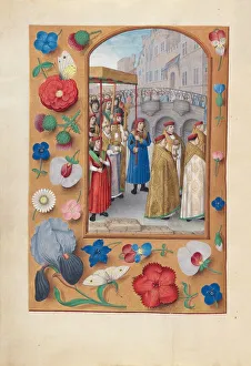 Hours of Queen Isabella the Catholic, Queen of Spain: Fol. 43v, Procession of the Sacrament, c1500