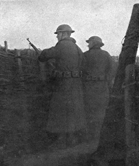 Guarding Prints: Hours of Victory; A trench held by Americans: first watch