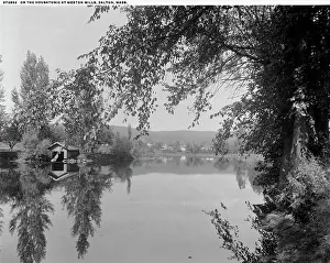 Boathouse Prints: On the Housatonic at Weston Mills, Dalton, Mass. between 1900 and 1920. Creator: Unknown