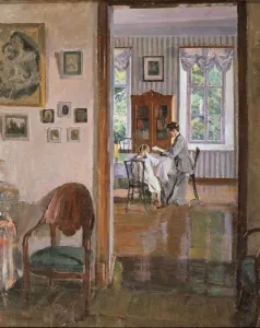 In a house, 1910. Artist: Vinogradov, Sergei Arsenyevich (1869-1938) In a house, 1910. Artist: Vinogradov, Sergei Arsenyevich (1869-1938)