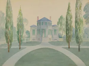 Cook Gladys Prints: House of Benjamine C. Moore, c. 1936. Creator: Gladys Cook