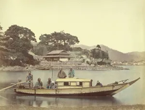 Bakumatsu Prints: House Boat, 1866-1867. Creator: Felice Beato
