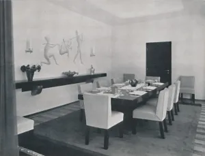 C G Holme Prints: House in Bucharest by Rudolf Frankel - The dining room, 1942