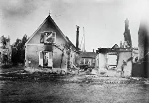 Desolate Prints: House burned by Germans, Choisy Au Bac, 16 Nov 1918. Creator: Bain News Service