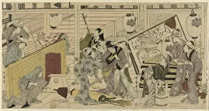 Folding Screen Gallery: House cleaning in preparation for the New Year, Japan, c. 1797 / 99