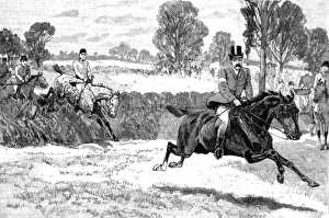 Steeplechase Prints: The House of Commons Point - to - Point-Steeplechase near Rugby; Mr Elliott Lees wins on Damon
