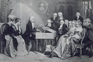 House Concert Prints: House Concert at the Mozart family in Vienna, 19th century. Artist: Anonymous