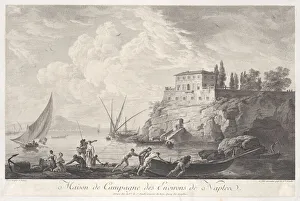 Joseph Vernet Prints: House in the Country Surrounding Naples, ca. 1720-60. Creator: Jean Daullé