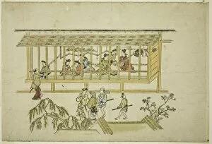Hishikawa Moronobu Gallery: A House of Courtesans, from the series 'The Appearance of Yoshiwara', c