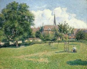 The House of the Deaf Woman and the Belfry at Eragny (La Maison de la Sourde et Le Clocher d'Eragny) Creator: Camille Pissarro