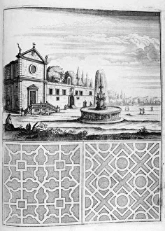 Jean Claude Carriere Prints: House, fountain and garden design, 1664. Artist: Georg Andreas Bockler