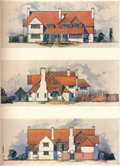 House at the Garden City, Letchworth, c1906. Artist: Charles Harrison Townsend House at the Garden City, Letchworth, c1906. Artist: Charles Harrison Townsend