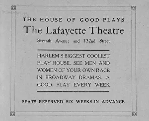 Briggs Prints: The house of good plays; The Lafayette Theatre; Seventh Avenue and 132nd Street