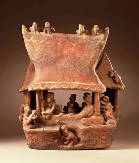 Slip Painted Ceramic Prints: House Group, 200 B.C.-A.D. 500. Creator: Unknown