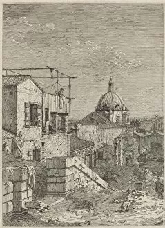 The House with the Inscription [left], 1741. Creator: Canaletto