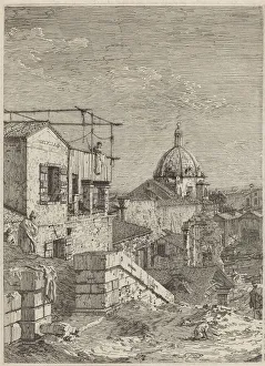 Canal Giovanni Antonio Prints: The House with the Inscription [left], 1741. Creator: Canaletto