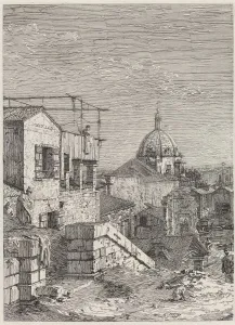 The House with the Inscription [left], 1741. Creator: Canaletto