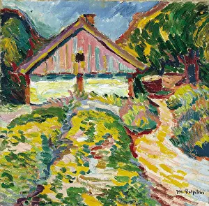 Hermann Max Prints: House on the Kuhrische Nehrung, 1909. Creator: Max Pechstein