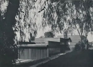 House at Los Angeles by Richard J Neutra. - The aspect from the road approach, 1942