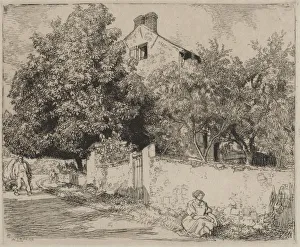 1849 1918 Prints: The House of Madame B. 1915. Creator: Auguste Louis Lepere (French, 1849-1918)