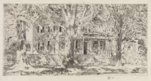 Main Street Gallery: House on the Main Street, Easthampton, 1922. Creator: Frederick Childe Hassam