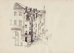 House with mansard roof, Italy, c1950. Creator: Shirley Markham