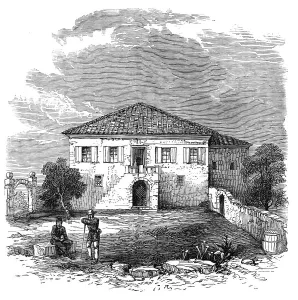 Criminals Prints: House at Oropos where the Englishmen were confined, 1870. Creator: Unknown
