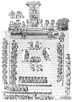 Philip Smith Prints: The House of Peers, with Henry VIII on the Throne, 16th century (c1905)