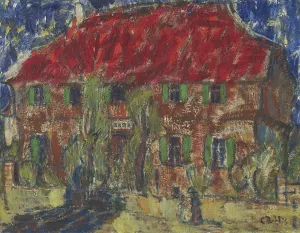 Shutters Prints: House with a Red Roof, 1912. Creator: Christian Rohlfs