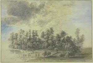 Meadow Prints: House standing in a group of trees