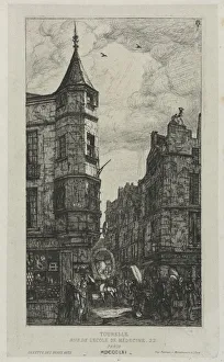 Charles Meryon French Prints: House with a Turret, No. 22, rue de LEcole de Medecine