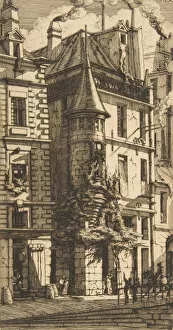 Charles Meryon Gallery: House with a Turret, rue de la Tixéranderie, Paris, 1852. Creator: Charles Meryon