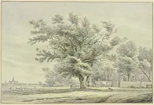 Waggon Prints: House with a wagon under trees