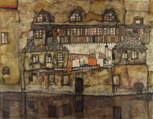House Wall on the River, 1915. Artist: Schiele, Egon (1890?1918)