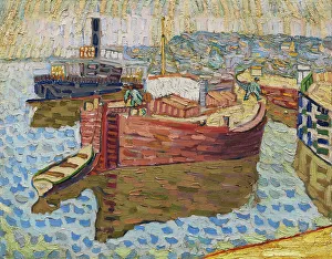 Baranov Rossine Prints: Houseboats on the Dnieper, 1907