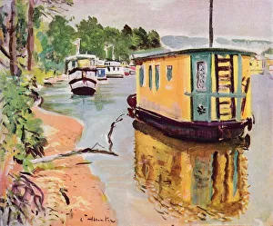 Loch Lomond Prints: Houseboats, Loch Lomond, c1924. Artist: George Leslie Hunter