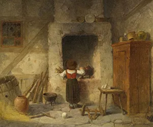 Domestic Chore Prints: Household Work, 1866. Creator: Anders Gustaf Koskull