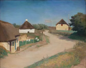 Jutland Denmark Europe Prints: Houses Alongside a Road in Morso, Jutland, 1893. Creator: Fridolin Johansen