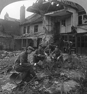 Ypres Prints: Houses damaged by German shellfire