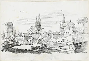 Vien Joseph Marie I Prints: Houses in Italy, 1744/1750. Creator: Joseph-Marie Vien the Elder