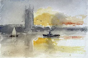 Tugboat Prints: Houses of Parliament, 1844-1906. Creator: Hercules Brabazon Brabazon