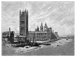 Victoria Tower Prints: The Houses of Parliament, London, 1900