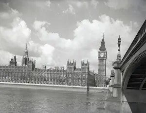 Victorian Gothic Prints: Houses of Parliament, London, c1955. Creator: Arthur Charles Kirby Ware