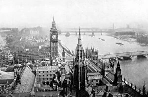 The Houses of Parliament, as seen from Victoria Tower, Westminster, London, c1905