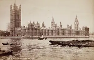 Victorian Gothic Prints: The Houses of Parliament, from the Thames