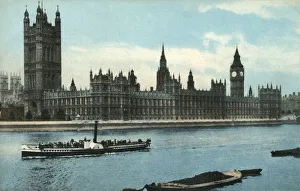 Victorian Gothic Prints: The Houses of Parliament, Westminster, London, c1907. Creator: Unknown