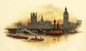 Barry Gallery: The Houses of Parliament, Westminster, London, c1890. Creator: Unknown