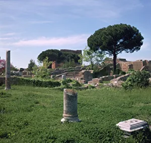 Houses and public buildings in the Roman port of Ostia, 2nd century Houses and public buildings in the Roman port of Ostia, 2nd century